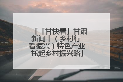 「甘快看」甘肃新闻丨（乡村行 看振兴）特色产业托起乡村振兴路
