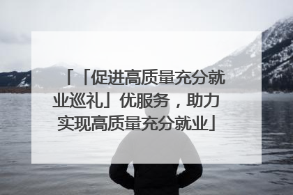 「促进高质量充分就业巡礼」优服务，助力实现高质量充分就业