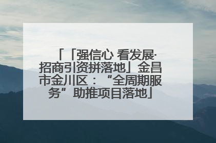 「强信心 看发展·招商引资拼落地」金昌市金川区：“全周期服务”助推项目落地