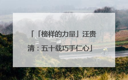 「榜样的力量」汪贵清：五十载巧手仁心