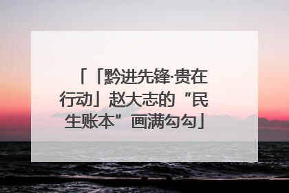 「黔进先锋·贵在行动」赵大志的“民生账本”画满勾勾
