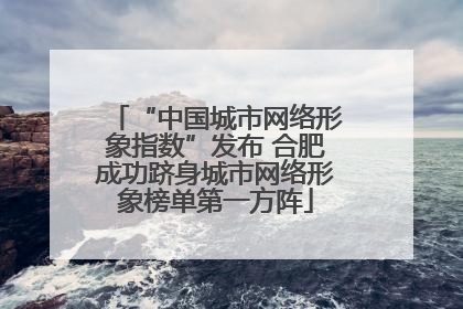 “中国城市网络形象指数”发布 合肥成功跻身城市网络形象榜单第一方阵