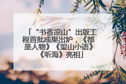 “书香凉山”出版工程首批成果出炉，《都是人物》《望山小语》《听海》亮相