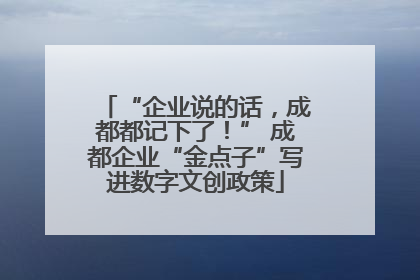 “企业说的话，成都都记下了！” 成都企业“金点子”写进数字文创政策