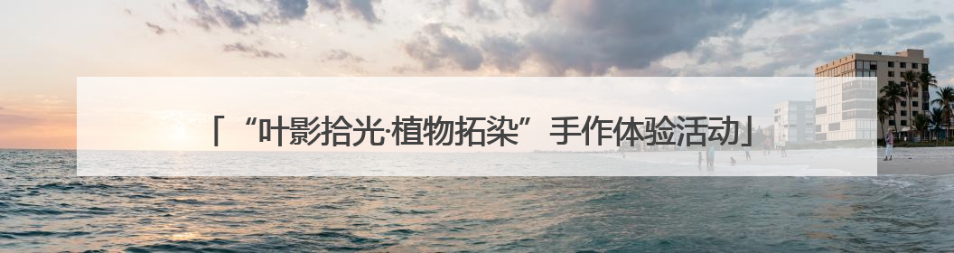 “叶影拾光·植物拓染”手作体验活动