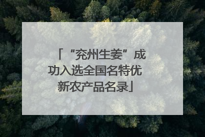 “兖州生姜”成功入选全国名特优新农产品名录