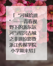 “河城拾遗”——青春视野下的浙东运河与绍兴古城之非遗掠影暨浙江传媒学院小学期来绍