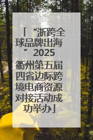 “浙跨全球品牌出海”2025衢州第五届四省边际跨境电商资源对接活动成功举办