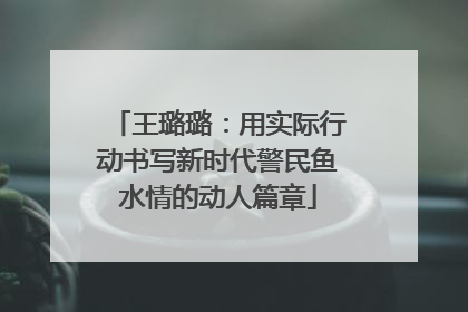 王璐璐：用实际行动书写新时代警民鱼水情的动人篇章