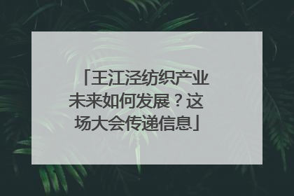 王江泾纺织产业未来如何发展？这场大会传递信息