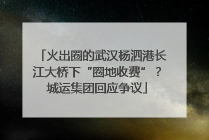 火出圈的武汉杨泗港长江大桥下“圈地收费”？城运集团回应争议