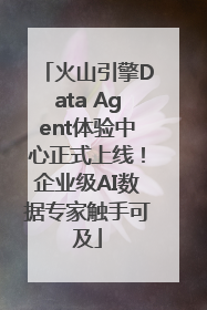 火山引擎Data Agent体验中心正式上线！企业级AI数据专家触手可及