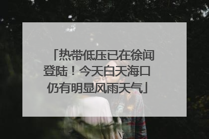 热带低压已在徐闻登陆！今天白天海口仍有明显风雨天气