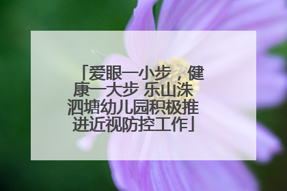 爱眼一小步，健康一大步 乐山洙泗塘幼儿园积极推进近视防控工作