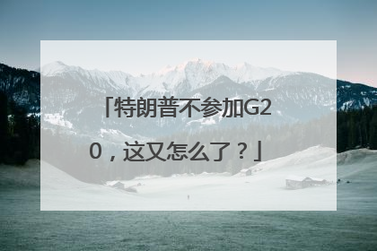 特朗普不参加G20，这又怎么了？