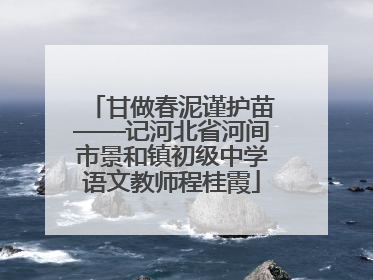 甘做春泥谨护苗——记河北省河间市景和镇初级中学语文教师程桂霞