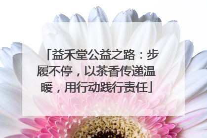 益禾堂公益之路：步履不停，以茶香传递温暖，用行动践行责任
