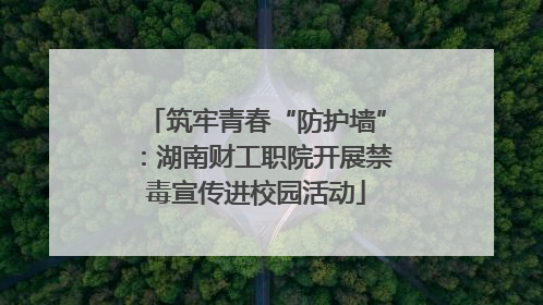 筑牢青春“防护墙”：湖南财工职院开展禁毒宣传进校园活动