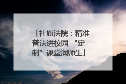 社旗法院：精准普法进校园 “定制”课堂润师生