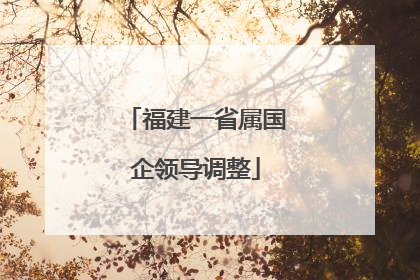 福建一省属国企领导调整