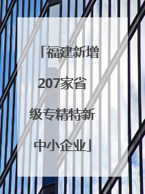福建新增207家省级专精特新中小企业