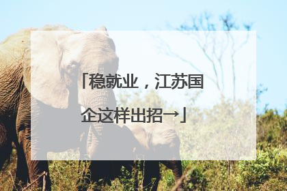 稳就业，江苏国企这样出招→