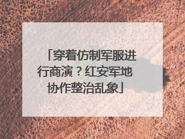 穿着仿制军服进行商演？红安军地协作整治乱象
