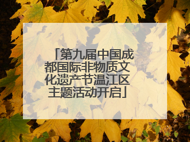第九届中国成都国际非物质文化遗产节温江区主题活动开启