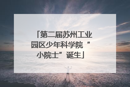 第二届苏州工业园区少年科学院“小院士”诞生