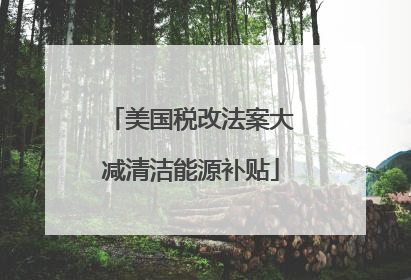 美国税改法案大减清洁能源补贴