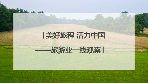 美好旅程 活力中国——旅游业一线观察