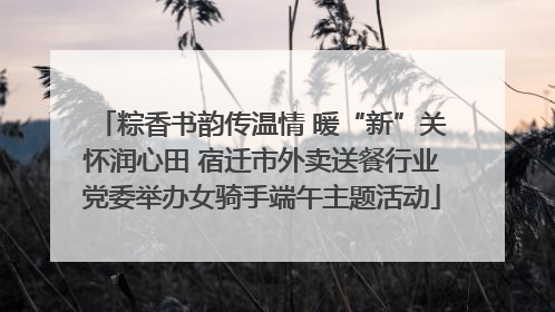 粽香书韵传温情 暖“新”关怀润心田 宿迁市外卖送餐行业党委举办女骑手端午主题活动