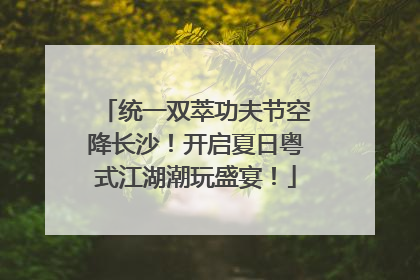 统一双萃功夫节空降长沙！开启夏日粤式江湖潮玩盛宴！