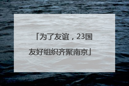 为了友谊，23国友好组织齐聚南京