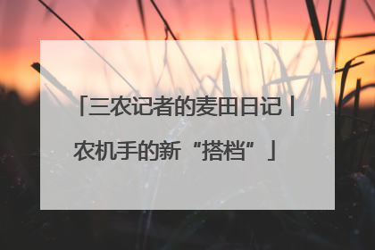 三农记者的麦田日记丨农机手的新“搭档”