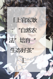 上官宏耿：“自然农法”培育“生态好茶”