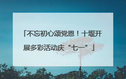 不忘初心颂党恩！十堰开展多彩活动庆“七一”