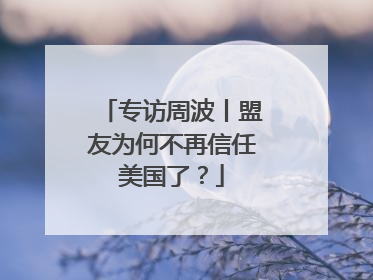 专访周波丨盟友为何不再信任美国了？