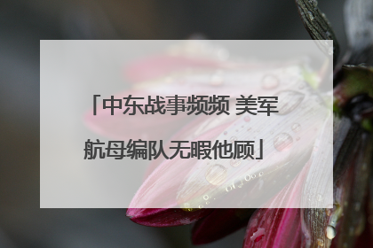 中东战事频频 美军航母编队无暇他顾
