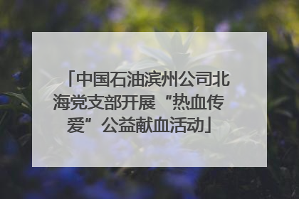 中国石油滨州公司北海党支部开展“热血传爱”公益献血活动