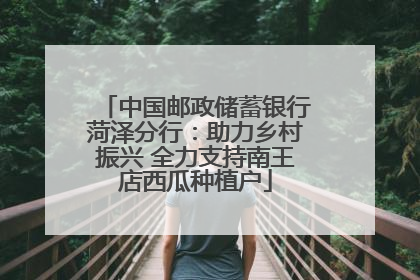 中国邮政储蓄银行菏泽分行：助力乡村振兴 全力支持南王店西瓜种植户