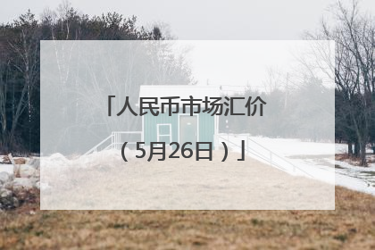 人民币市场汇价（5月26日）