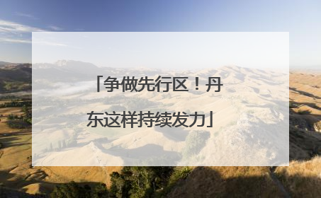 争做先行区！丹东这样持续发力