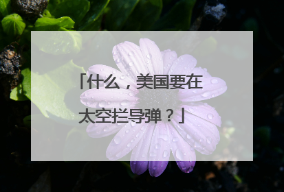 什么，美国要在太空拦导弹？