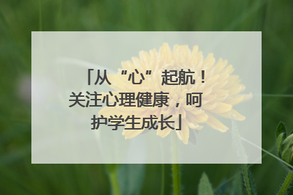 从“心”起航！关注心理健康，呵护学生成长