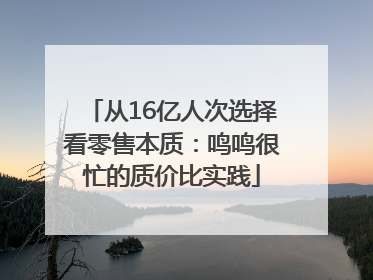 从16亿人次选择看零售本质：鸣鸣很忙的质价比实践