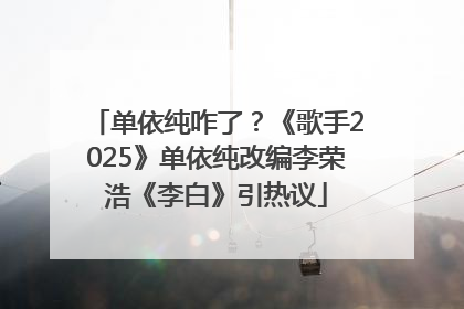 单依纯咋了？《歌手2025》单依纯改编李荣浩《李白》引热议