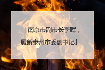 南京市副市长李晖，履新泰州市委副书记