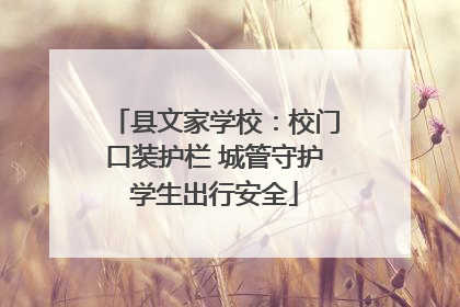 县文家学校：校门口装护栏 城管守护学生出行安全