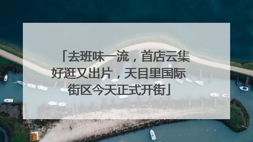 去班味一流，首店云集好逛又出片，天目里国际街区今天正式开街
